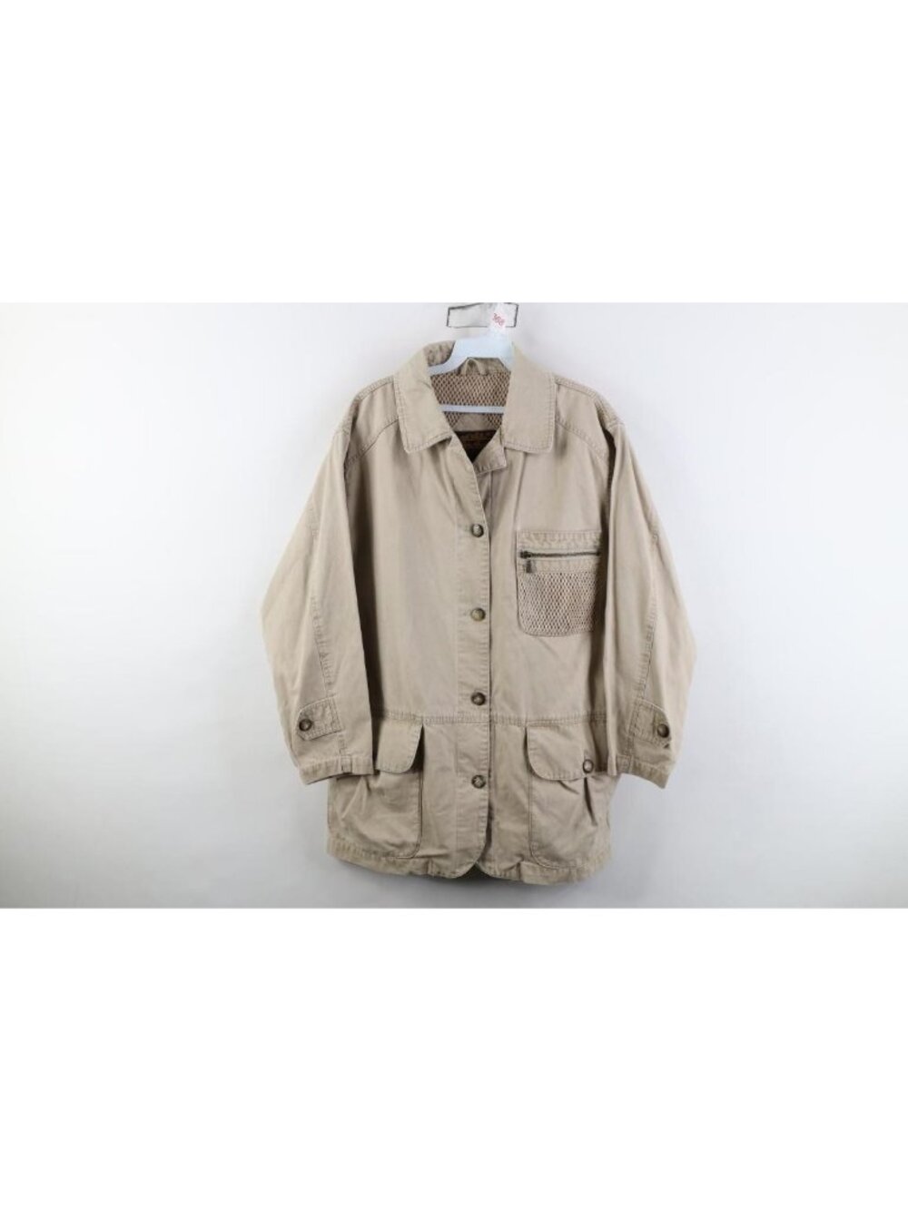 Vintage 90s Eddie Bauer Womens Petite Large Stonewash Canvas Chore Barn Jacket